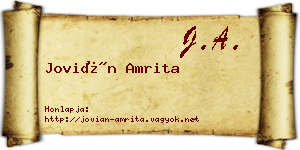 Jovián Amrita névjegykártya